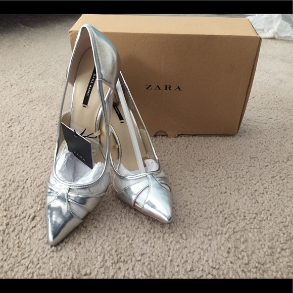 Zara Shoes - ZARA SILVER HEELS